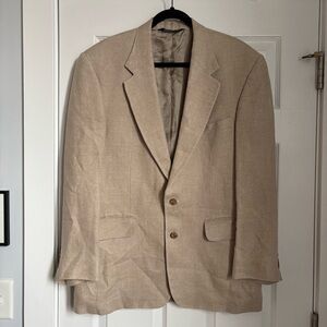 Lands' End Beige 100% Linen Lined Two-Button Sport Coat U.S.A. 41 R